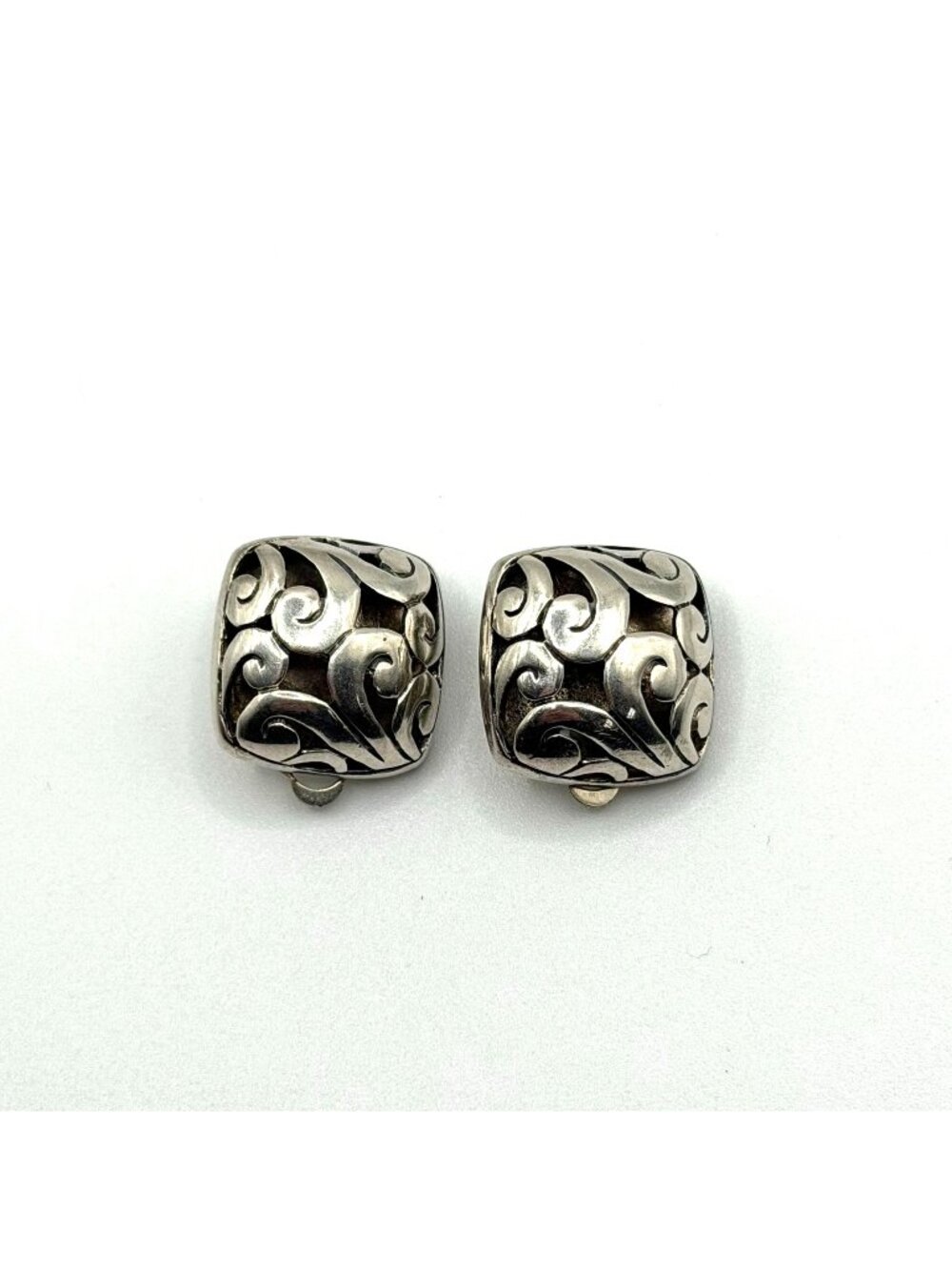 925 Sterling Silver Clip-On Earrings With Intricate Swirl Design